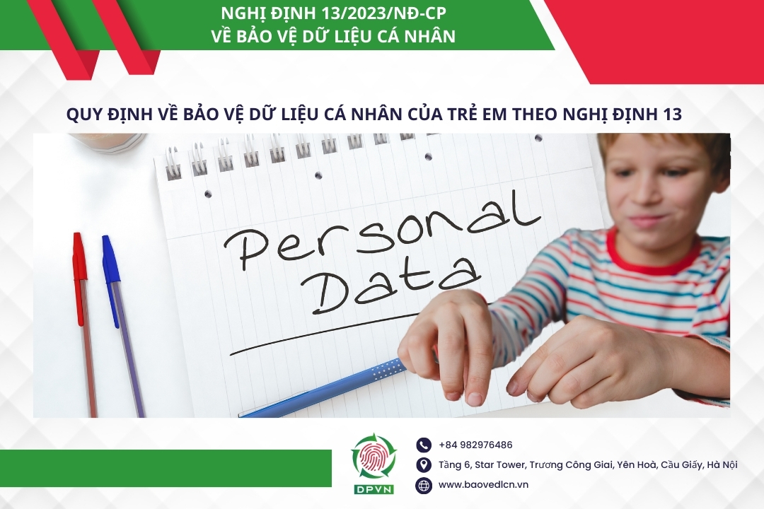 Quy định về dữ liệu cá nhân của trẻ em theo Nghị định 13