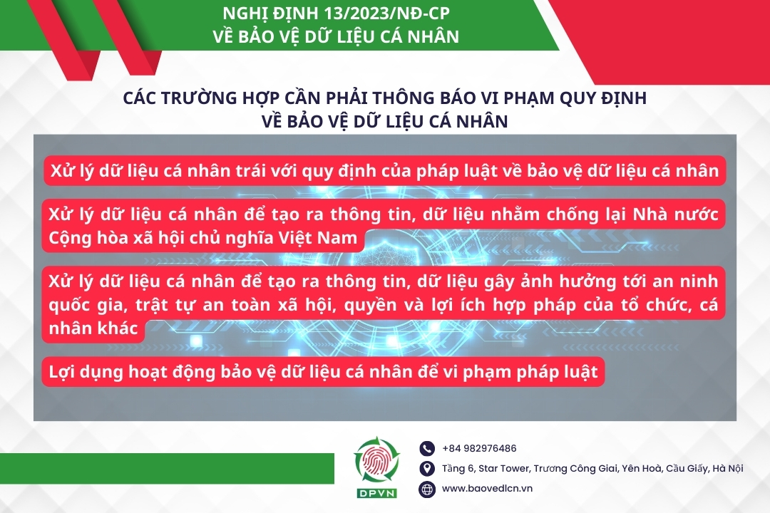 cac truong hop can phai thong bao vi pham quy dinh ve bao ve du lieu ca nhan