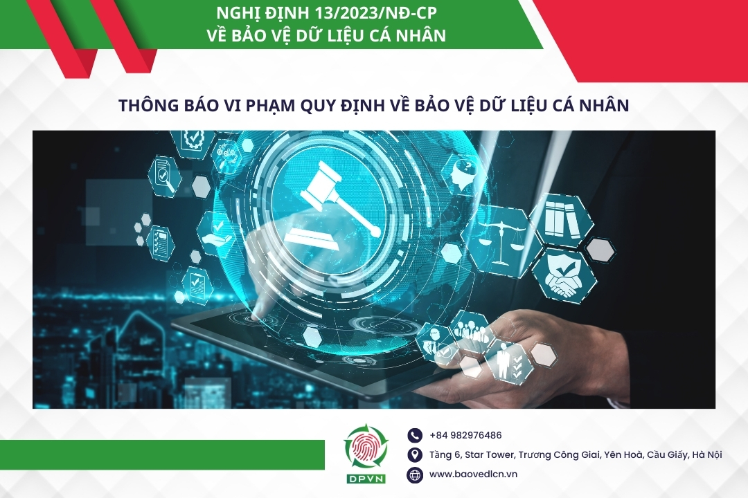 Thông báo vi phạm quy định về bảo vệ dữ liệu cá nhân