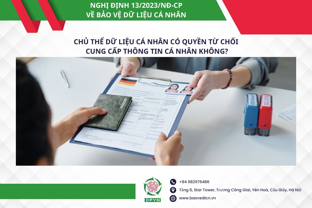 chu the du lieu ca nhan co quyen tu choi cung cap thong tin ca nhan khong